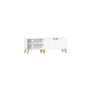 Mueble de TV de 2 Puertas con Estantes Ajustables Blanco