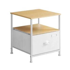 Mesita de Noche con 2 Estantes