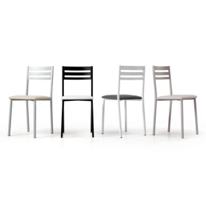 Silla de cocina con estructura texturizada + asiento tapizado