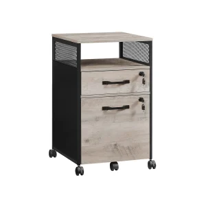 Archivador de Oficina con Cajones Bloqueables Ruedas Estante Abierto