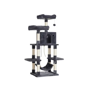 Árbol de Gatos con Pompones Gris Ahumado