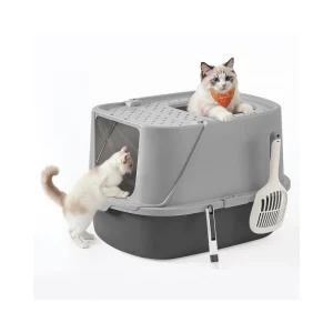 Caja de arena cerrada para gatos con filtro y pala