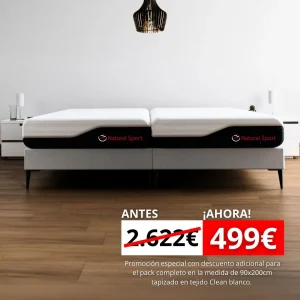 PACK OFERTA COLCHÓN Y CANAPÉ FIJO NATURAL SPORT