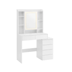 Tocador con Luces LED de Brillo Ajustable Blanco Nube