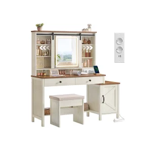 Tocador con espejo luz y almacenaje