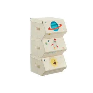 Juego de 3 Cajas de Almacenamiento Apilables y Plegables