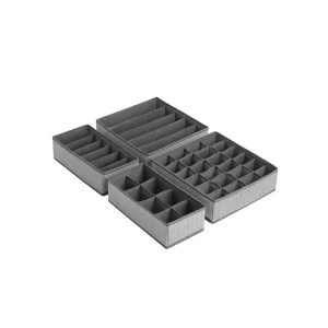 Juego de 4 Separadores de Cajones Gris