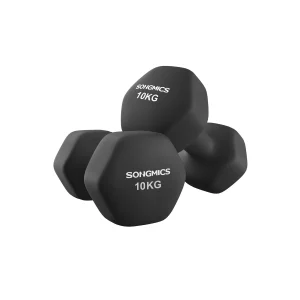 Mancuernas hexagonales de vinilo para fitness y entrenamiento en casa