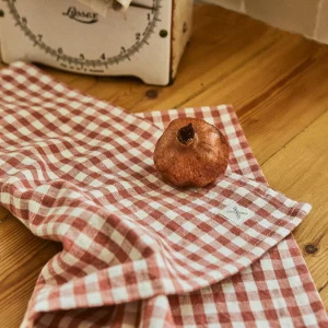 Set de 2 trapos de algodón con cuadros y rayas tejidas Moly