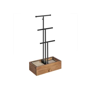 2-en-1 Soporte para Joyas Marrón y Negro