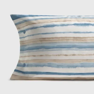 Funda de almohada algodón percal rayas Medarena