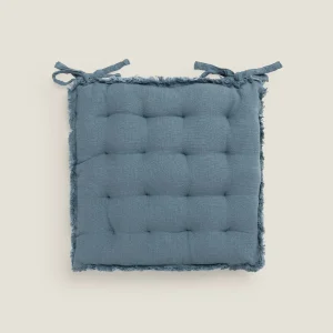 Cojín de silla algodón flecos Flepad