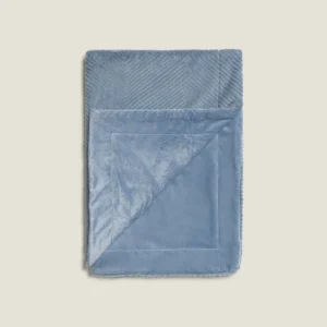 Plaid polar de pelo corto con rayas Zig