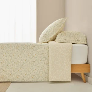 Funda nórdica algodón 180 hilos estampado hojas Senolio