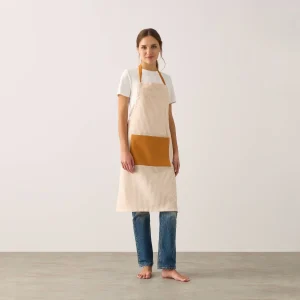 Delantal de algodón con rayas tejidas Reri
