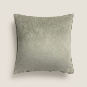 Funda de cojín de terciopelo con vivo Esli