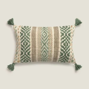 Funda de cojín con bordado étnico Matchu
