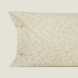 Funda de almohada algodón percal 180 hilos hojas Senolio
