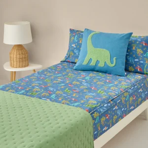 Saco de dormir de algodón percal 180 hilos estampado dinosaurios Dinis