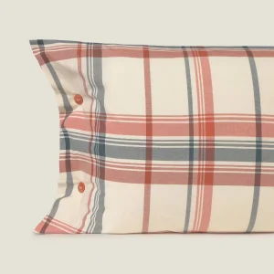 Funda de almohada algodón 180 hilos cuadros Inkan