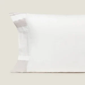 Funda de almohada algodón 180 hilos rayas bordadas Band