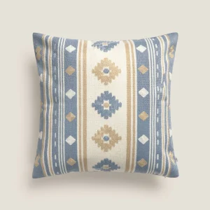 Funda cojín hilo tintado diseño geométrico Intilum