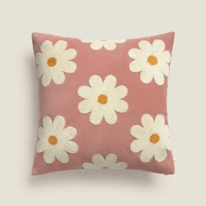 Funda de cojín de terciopelo con flores Ritcu