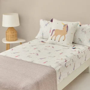 Saco de dormir de algodón percal 180 hilos de unicornios y princesas Carmis